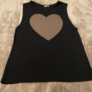 Sundry Distressed Heart Tank size Medium